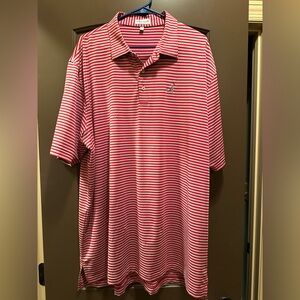 Peter Millar Red and Gray Striped Men's Shirt